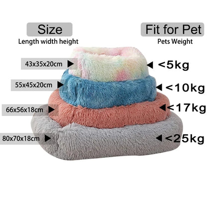 Pet Dog Square Long Plush Bed - PuppiHome