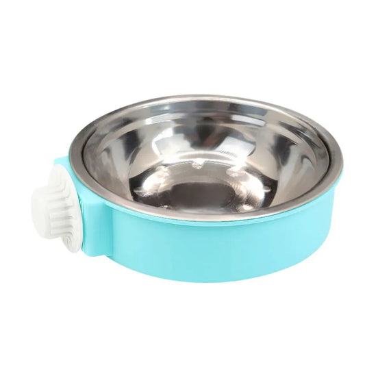 Hanging Stationary Pet Dog Cage Bowls - PuppiHome