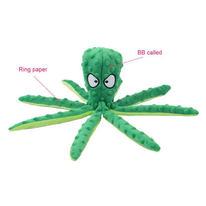 8 Legs Octopus Soft Stuffed Plush Squeaky Toy - PuppiHome