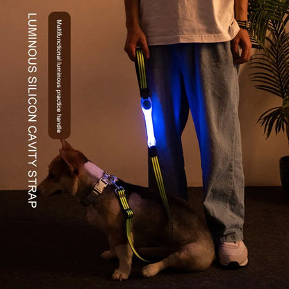 Pet Dog Traction Rope Night Glowing Collars - PuppiHome