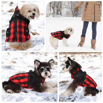 Pet Dog Winter With Harness Jacket - PuppiHome