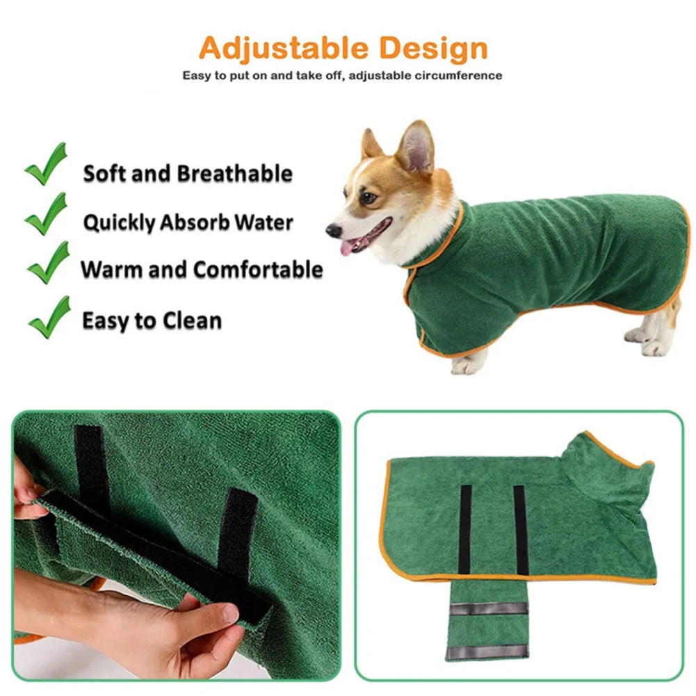 Pet Dog Bathrobe Towel Super Absorbent - PuppiHome