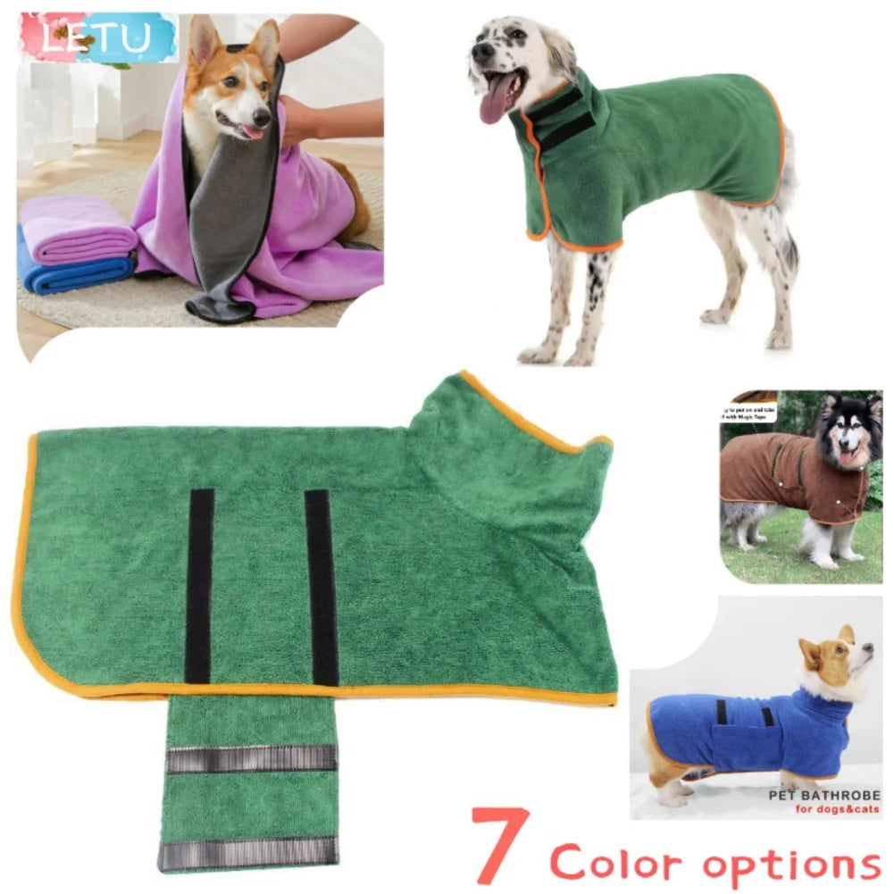 Pet Dog Bathrobe Towel Super Absorbent - PuppiHome