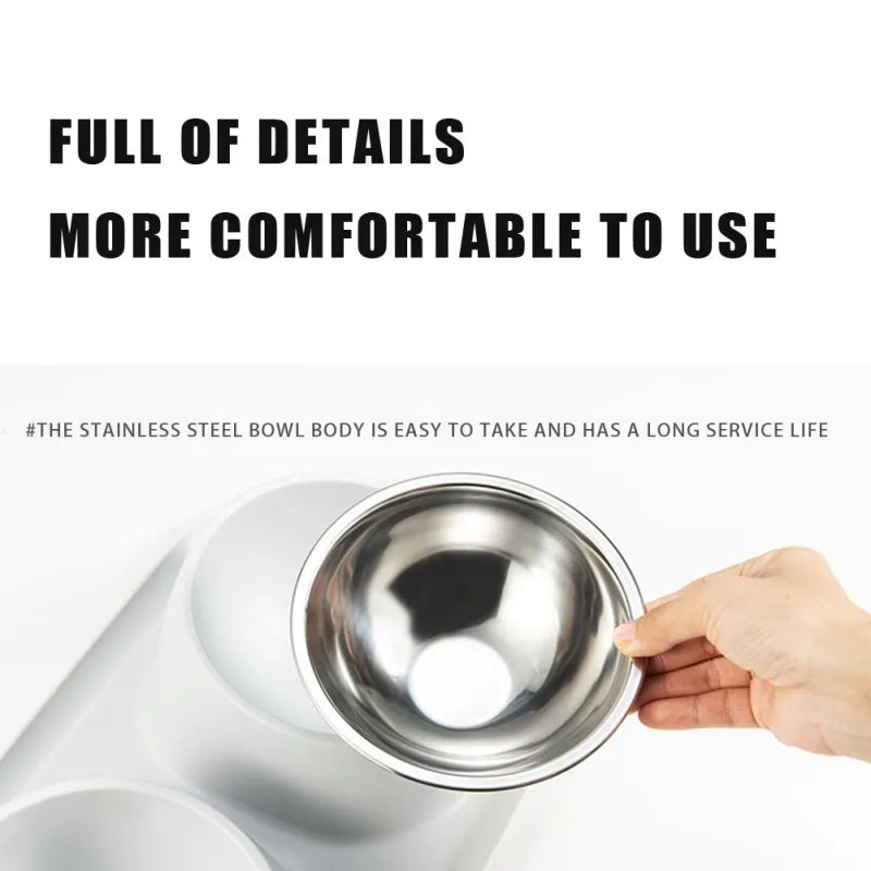 Stainless Steel Pet Dog Double Bowl - PuppiHome