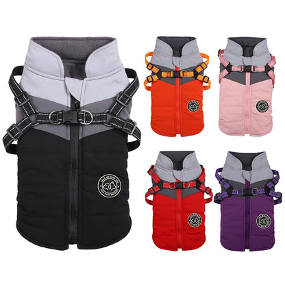 Winter Warm Pet Dog Clothes With Harness - PuppiHome