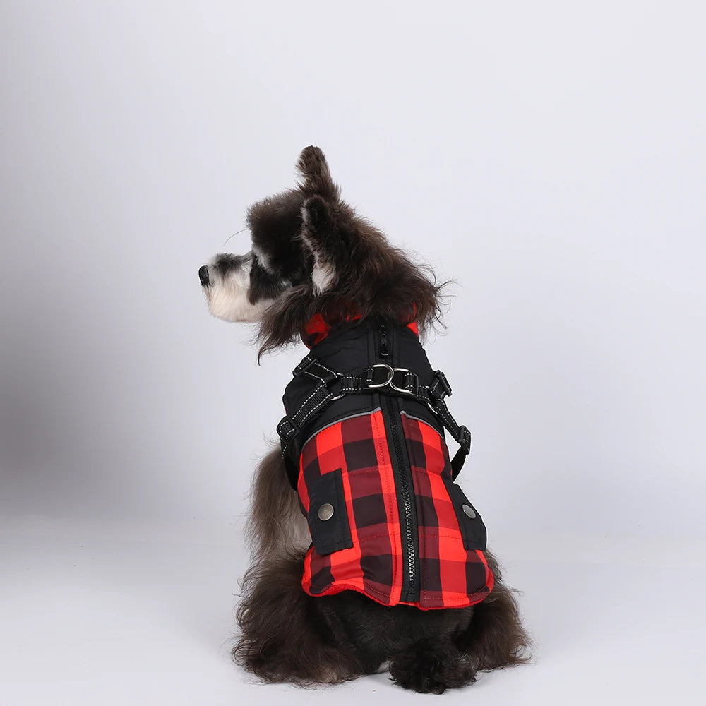 Pet Dog Winter With Harness Jacket - PuppiHome