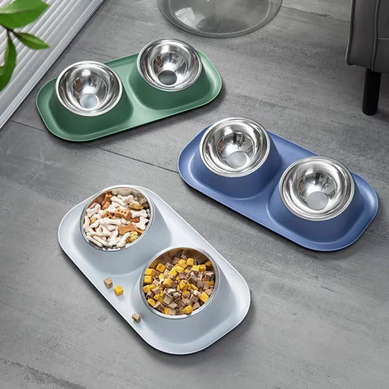 Stainless Steel Pet Dog Double Bowl - PuppiHome